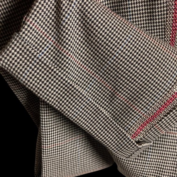 Dismero Italy Women's Houndstooth Ankle Tuxedo Cuffed Trouser Pants Size 8 - Picture 4 of 12